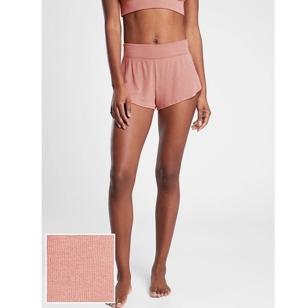 Athleta‎ Pull-on Well Rested Rib Sleep Short in Pink Size L Brand New With Tags